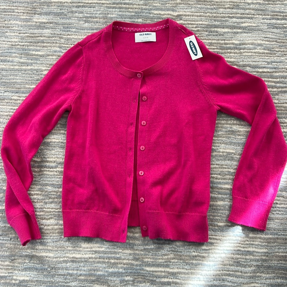 New with tags Girls Old Navy hot pink cardigan size XL 14-16